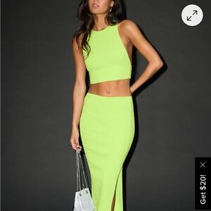 Lulu's Bright Green Ribbed Set